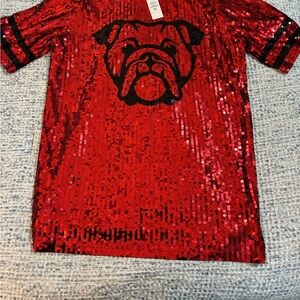 Glamorous Red Sequin Bulldog Mini Dress